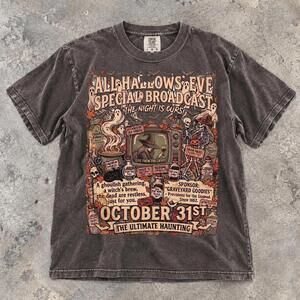 Halloween Shirt All Hallows Eve Tee Retro Spooky Graphic T-Shirt October